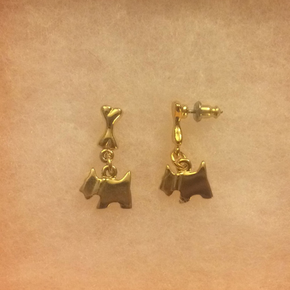 Gold-plated dog and bone earrings!